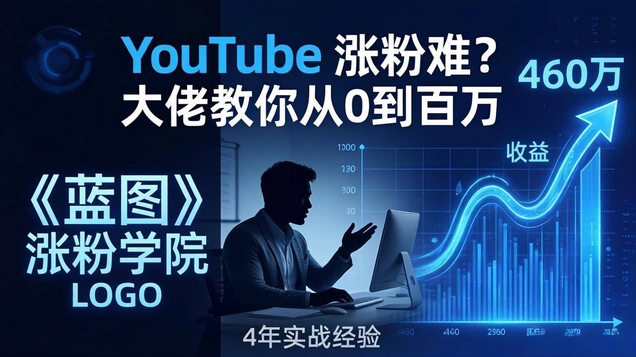 YouTube 涨粉难?《蓝图涨粉学院》:4 年赚 460 万的大佬教策略,从0到百万有路径!-云推网创项目库
