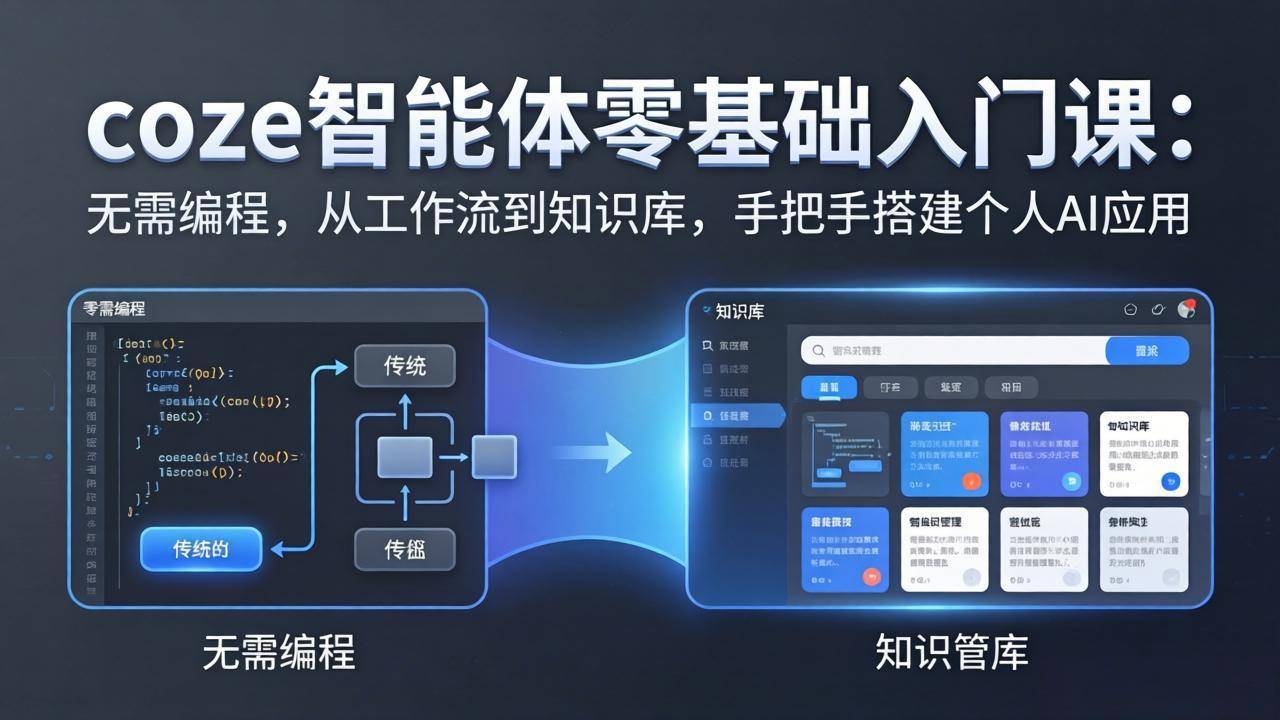 coze智能体零基础入门课：无需编程，从工作流到知识库，手把手搭建个人AI应用-云推网创项目库