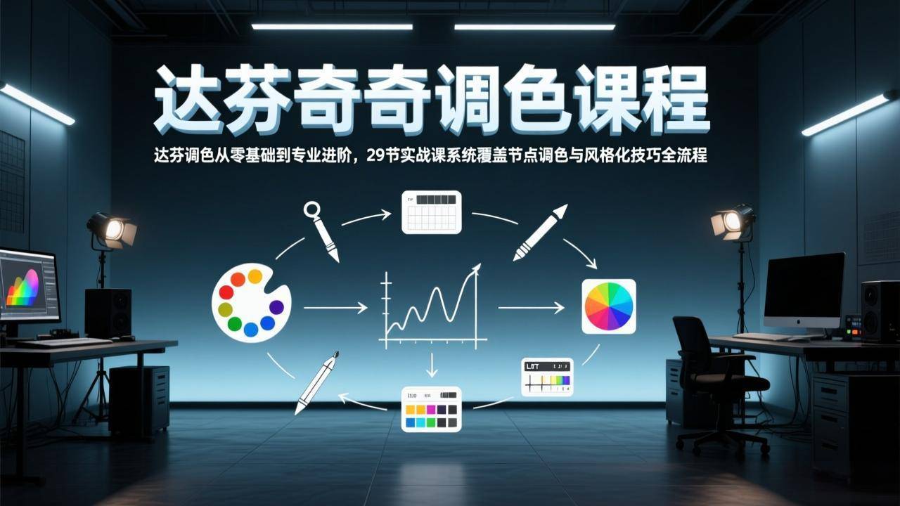 达芬奇调色从零基础到专业进阶，29节实战课系统覆盖节点调色与风格化技巧全流程-云推网创项目库