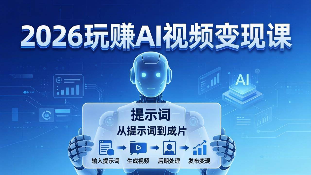 2026玩赚AI视频变现课:掌握 AI 视频全流程技能,从提示词到成片高效产出-云推网创项目库