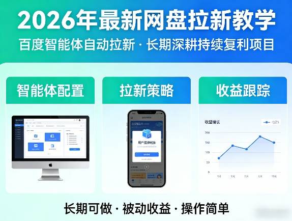 2026年最新网盘拉新教学(百度智能体自动拉新),一个可以长期深耕、持续复利的项目-云推网创项目库