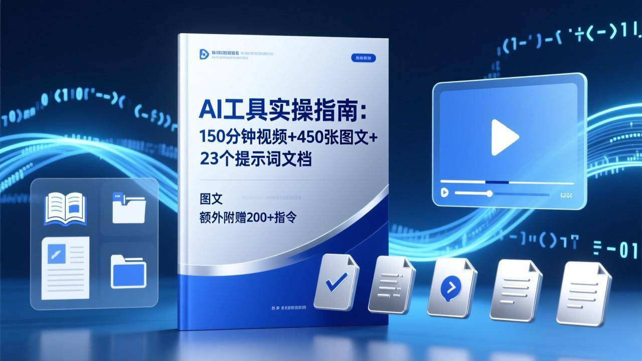 AI工具实操指南：150分钟视频+450张图文+23个提示词文档，额外附赠200+指令-云推网创项目库