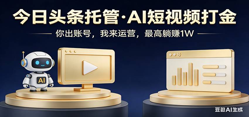 头条号AI托管，我提供作品，你提供账号，每天5分钟发布，小白躺赚3000+-云推网创项目库