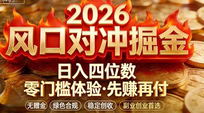 2026美金对冲套利，无赠金对冲策略保驾护航，低门槛易上手实操。单人单日收益2000+-云推网创项目库