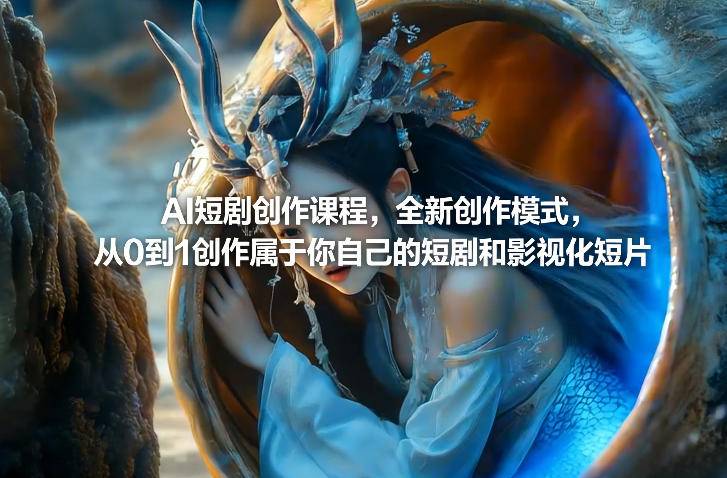 AI短剧创作课程，全新创作模式，从0到1创作属于你自己的短剧和影视化短片-云推网创项目库
