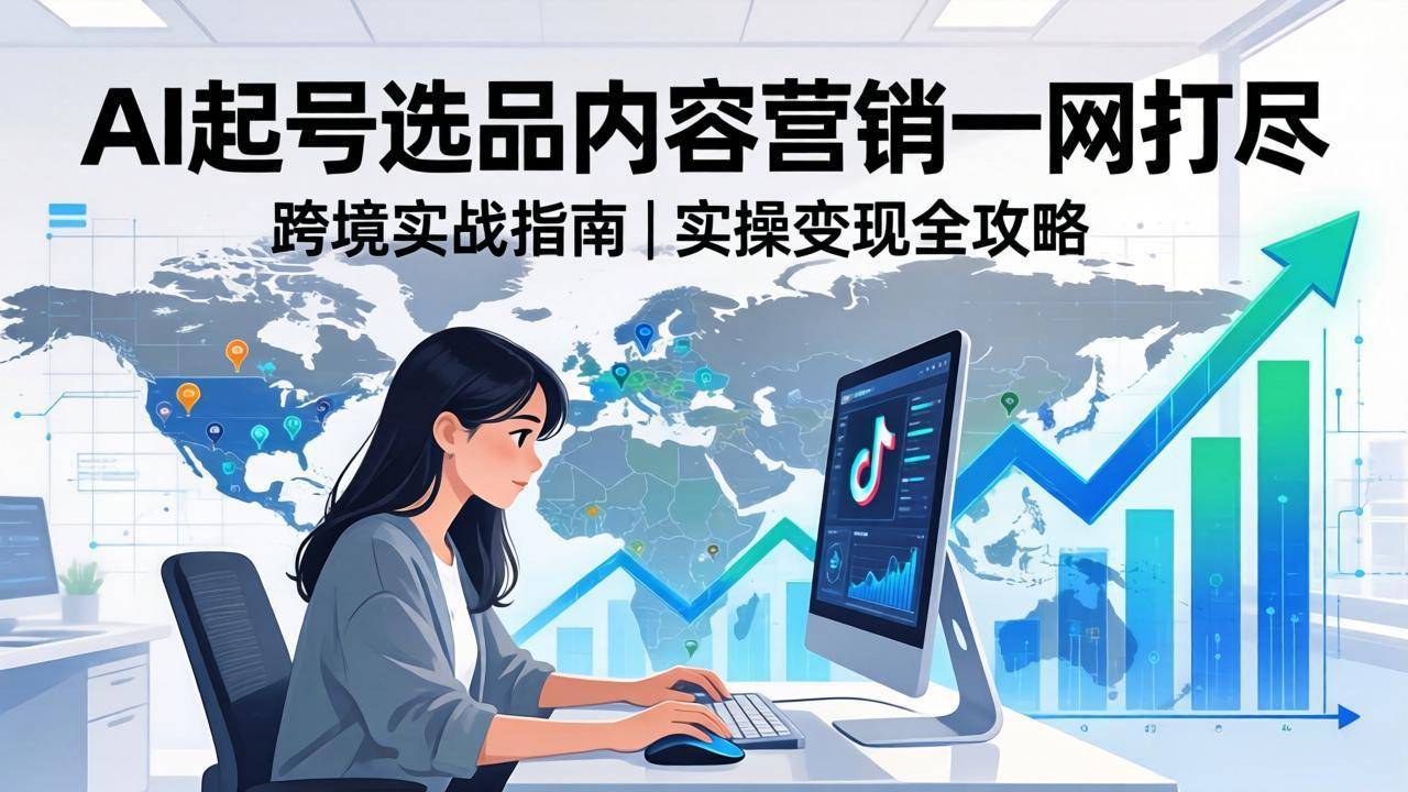 2026 TikTok 跨境AI实操:从零基础到变现全流程,AI起号选品内容营销一网打尽-云推网创项目库