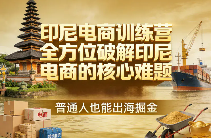 印尼电商训练营,全方位破解印尼电商的核心难题,普通人也能出海掘金