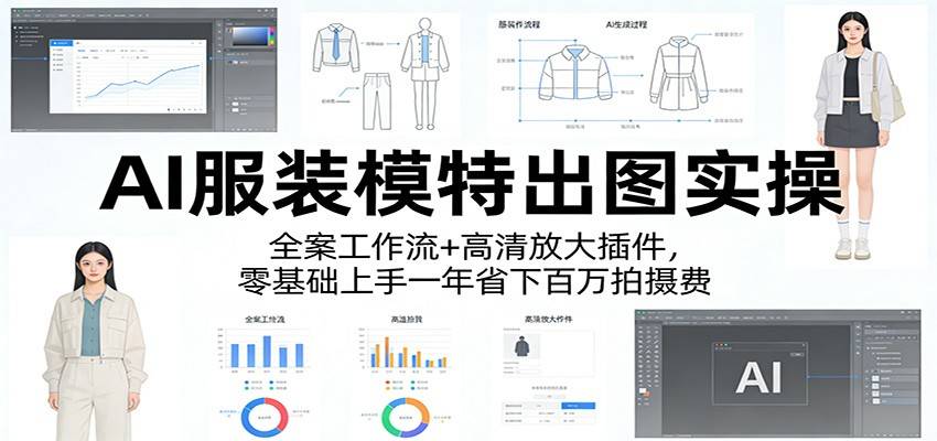 AI服装模特出图实操：全案工作流+ 高清放大插件，零基础上手一年省下百万拍摄费-云推网创项目库