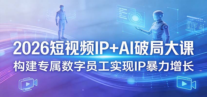 2026短视频IP+AI破局大课，构建专属数字员工实现IP暴力增长-云推网创项目库