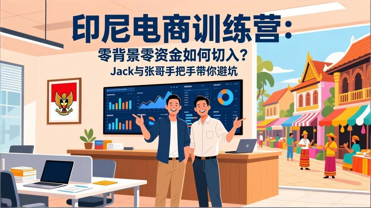 印尼电商训练营：零背景零资金如何切入？Jack与张哥手把手带你避坑-云推网创项目库