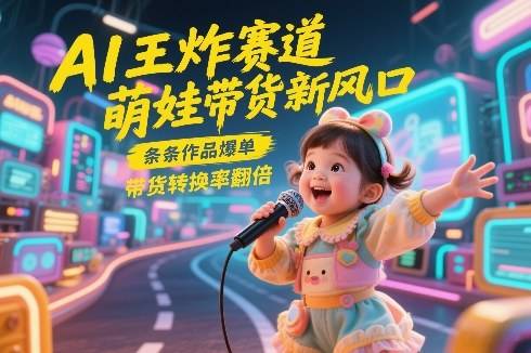 AI王炸赛道，萌娃带货新风口，条条作品爆单，带货转换率翻倍，核心逻辑拆解-云推网创项目库