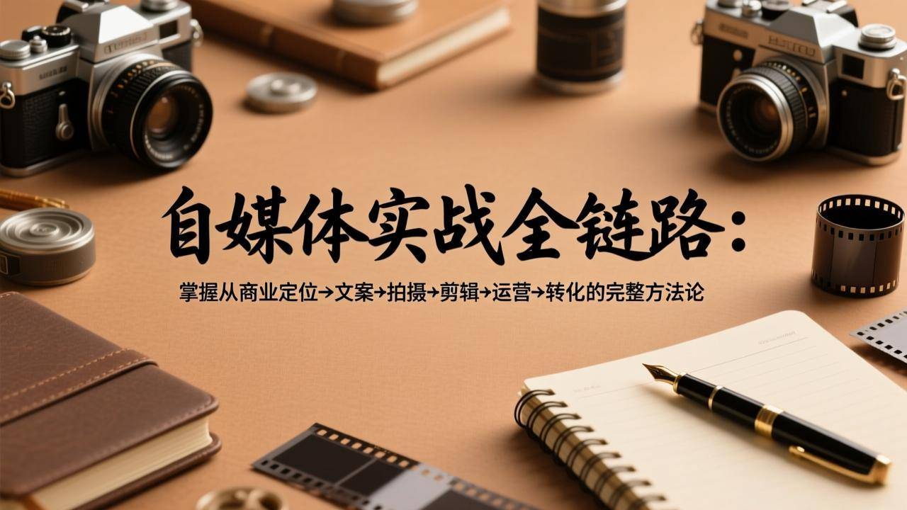 自媒体实战全链路：掌握从商业定位→文案→拍摄→剪辑→运营→转化的完整方法论-云推网创项目库