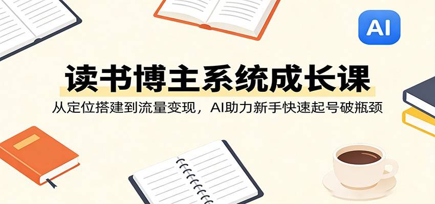 读书博主系统成长课：从定位搭建到流量变现，AI助力新手快速起号破瓶颈-云推网创项目库