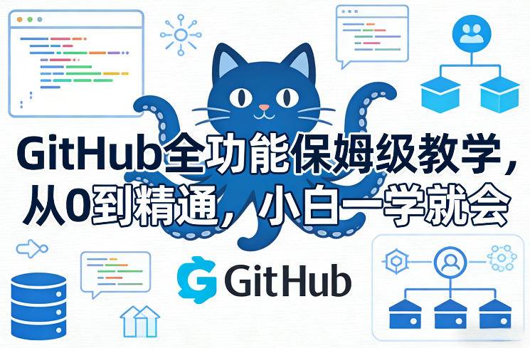 GitHub全功能保姆级教学,从0到精通,小白一学就会-云推网创项目库