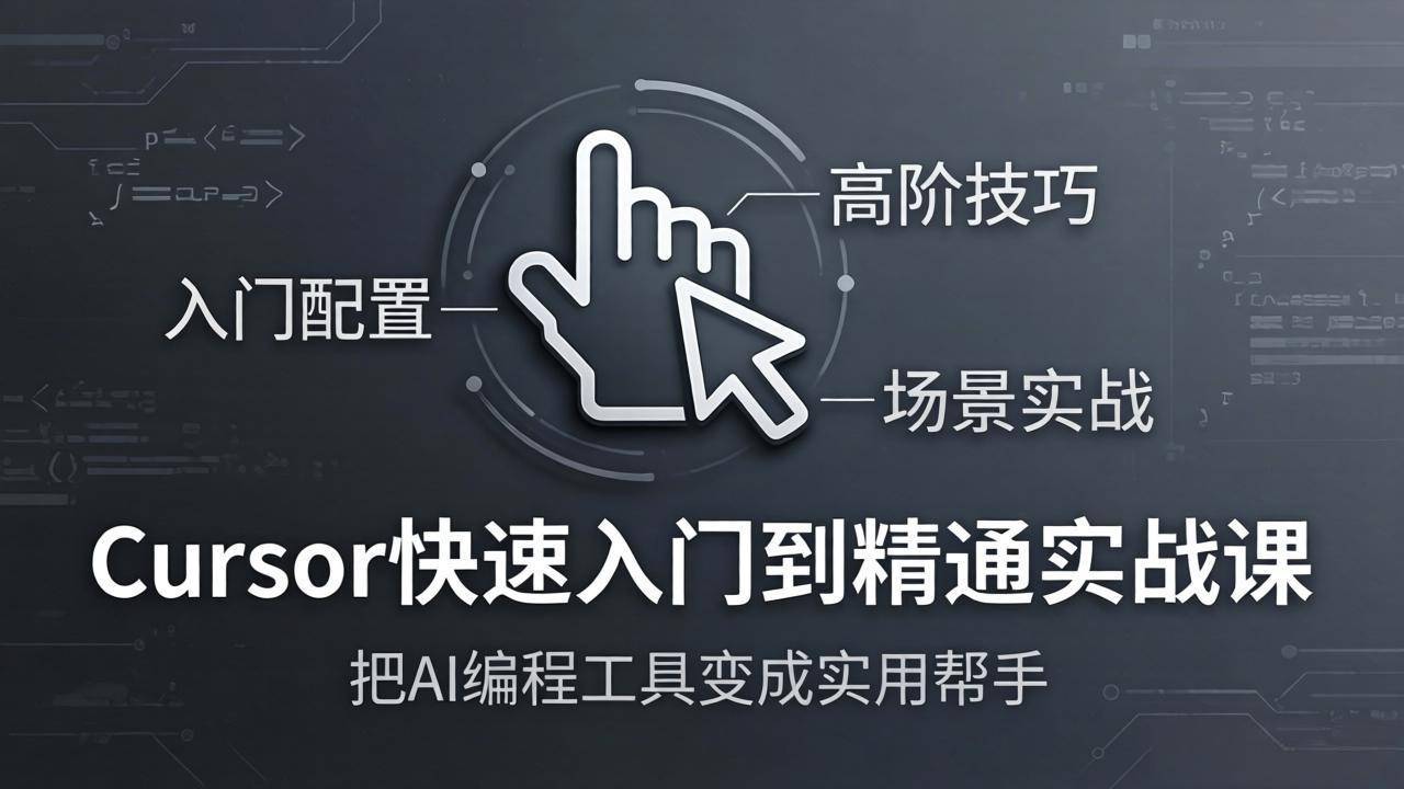 Cursor快速入门到精通实战课：入门配置+高阶技巧+场景实战，把AI编程工具变成实用帮手-云推网创项目库