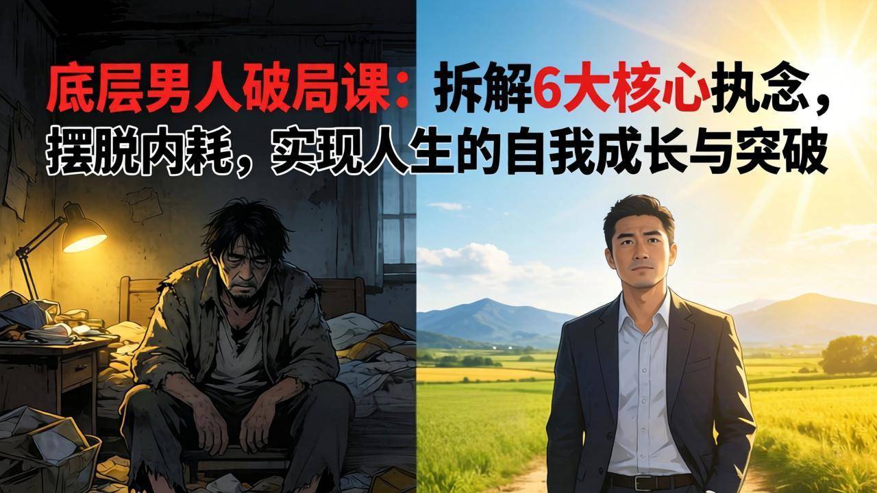 付费文章：底层男人破局课：拆解 6 大核心执念，摆脱内耗，实现人生的自我成长与突破-云推网创项目库