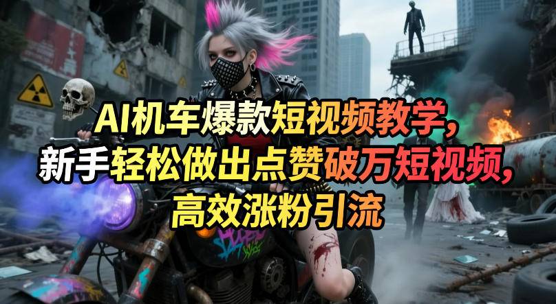 AI机车爆款短视频教学,新手轻松做出点赞破万短视频,高效涨粉引流-云推网创项目库