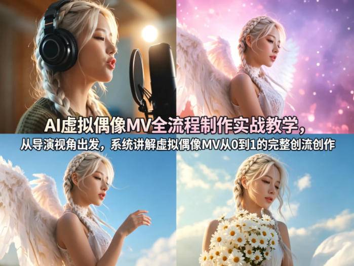 AI虚拟偶像MV全流程制作实战教学，从导演视角出发，系统讲解虚拟偶像MV从0到1的完整创作流程-云推网创项目库