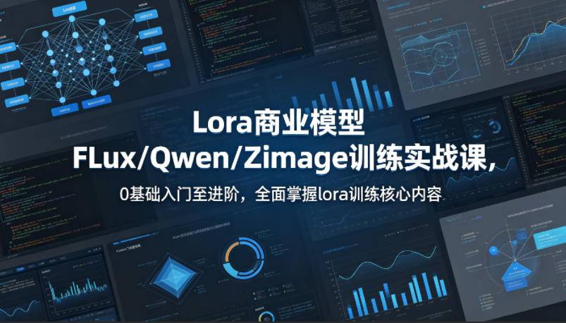 系统性学习Lora商业模型FLux／Qwen／Zimage训练实战课，0基础入门至进阶，全面掌握lora训练核心内容-云推网创项目库