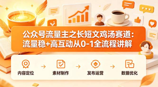 公众号流量主之长短文鸡汤赛道,流量稳+高互动,从0-1全流程讲解-云推网创项目库