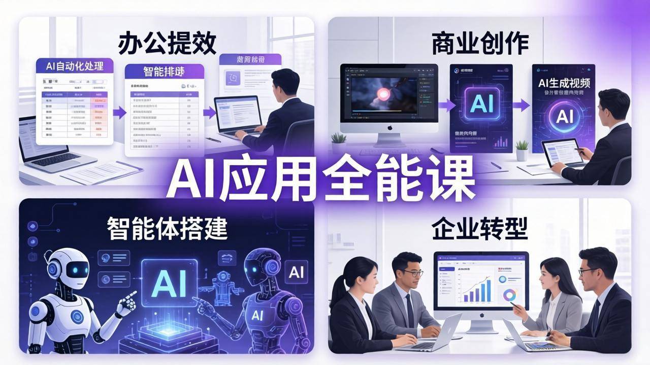 AIGC 应用全能课：办公提效、商业创作、智能体搭建、企业转型，一站式学会AI应用-云推网创项目库