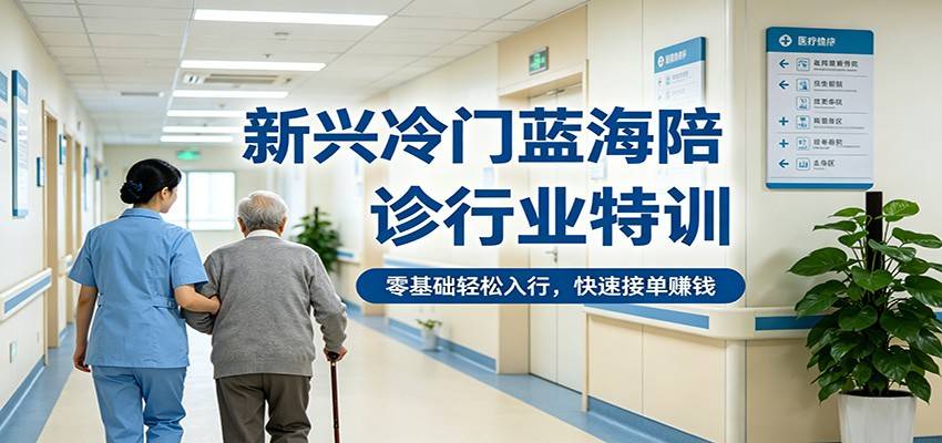 新兴冷门蓝海陪诊行业特训，零基础轻松入行，快速接单赚钱-云推网创项目库
