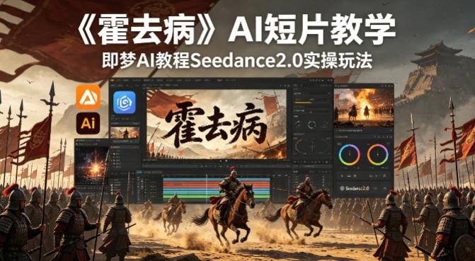 《霍去病》AI短片教学，即梦AI教程Seedance2.0实操玩法-云推网创项目库