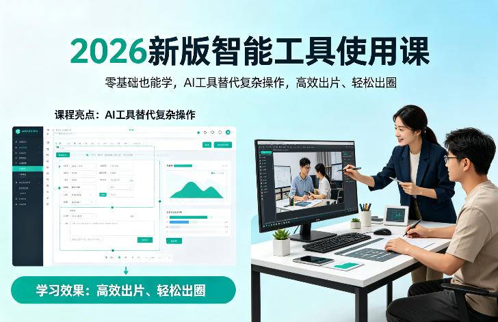 2026新版智能工具使用课，零基础也能学，用AI工具替代复杂操作，高效出片、轻松出圈-云推网创项目库
