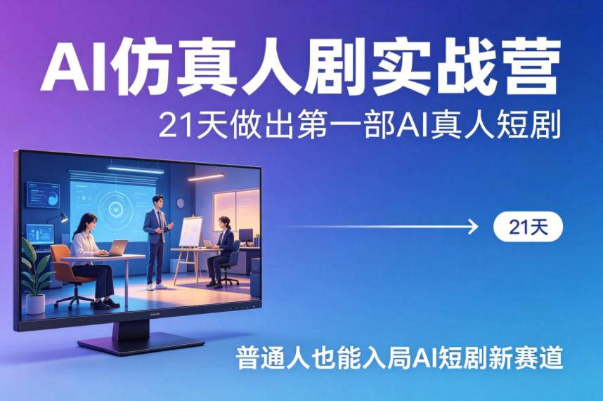 AI仿真人剧实战营，21天做出第一部AI真人短剧，普通人也能入局AI短剧新赛道(更新)-云推网创项目库