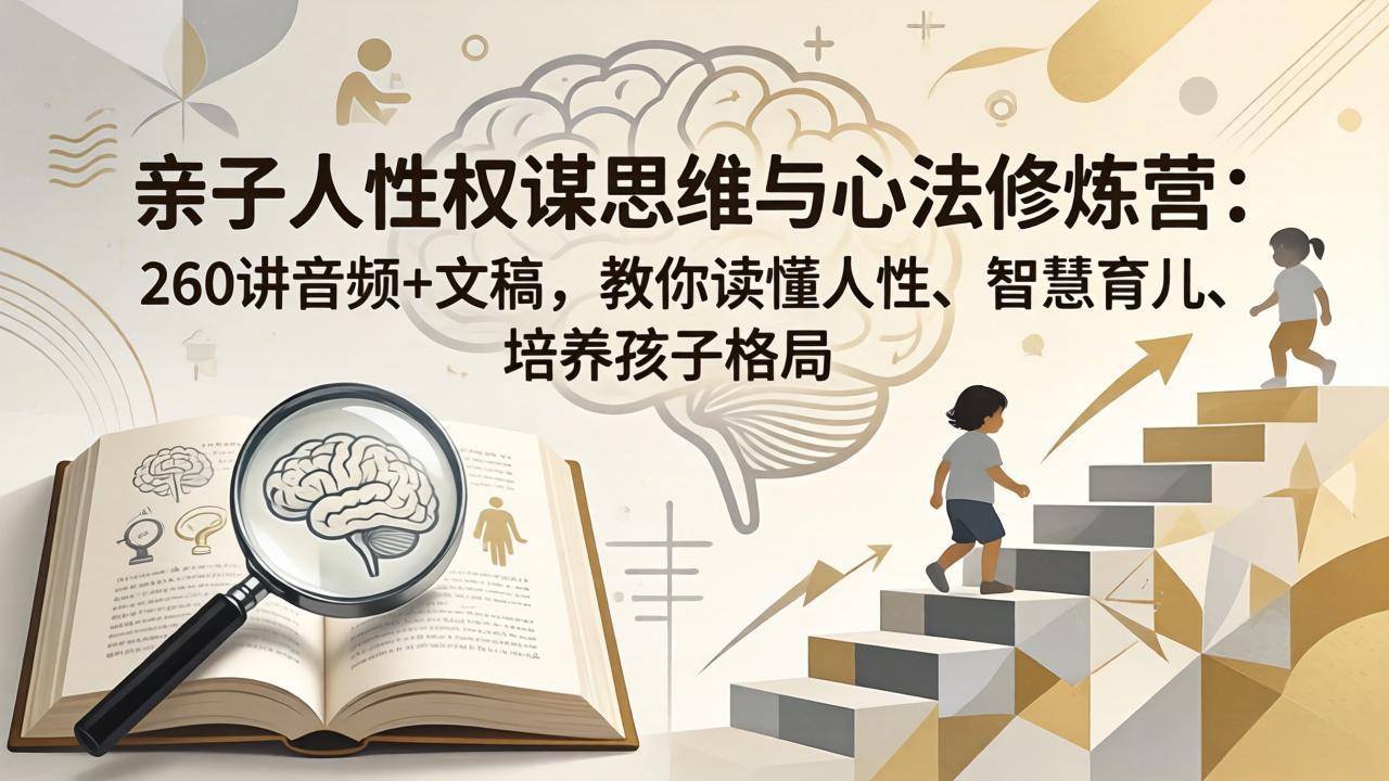 亲子人性权谋思维与心法修炼营：260讲音频+文稿，教你读懂人性、智慧育儿、培养孩子格局-云推网创项目库