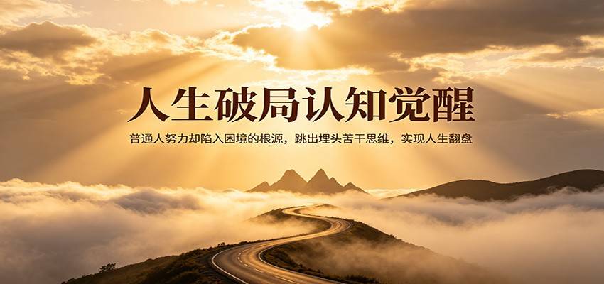 人生破局认知觉醒，普通人努力却陷入困境的根源，跳出埋头苦干思维，实现人生翻盘-云推网创项目库