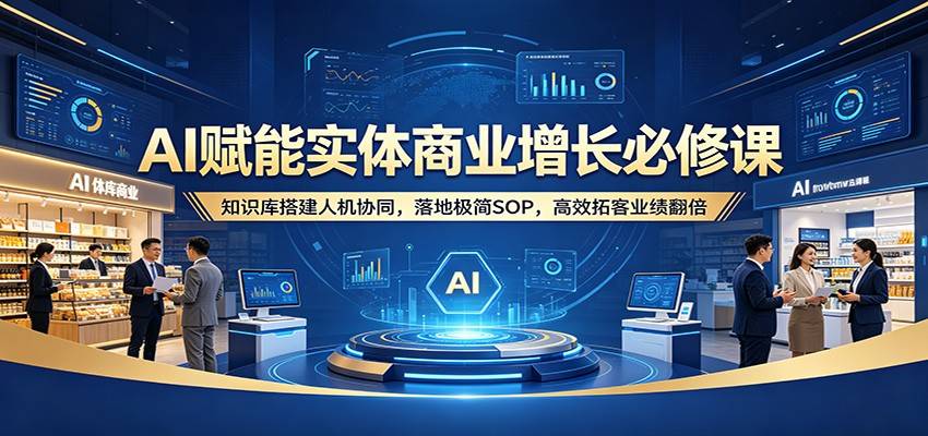 AI赋能实体商业增长必修课：知识库搭建人机协同，落地极简SOP，高效拓客业绩翻倍-云推网创项目库