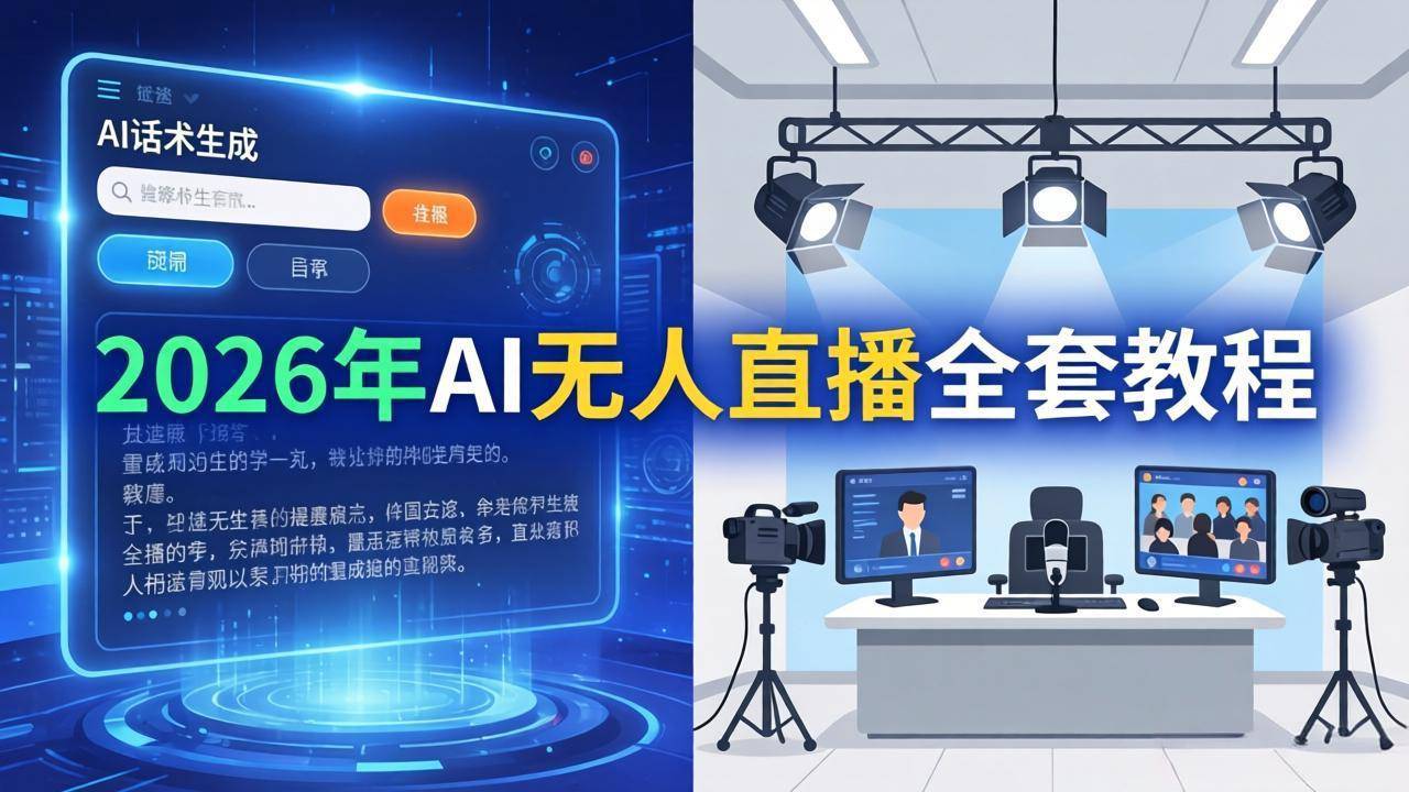 2026年AI无人直播全套教程：OBS安装+软件配置+直播间搭建+话术生成+一键开播实操-云推网创项目库