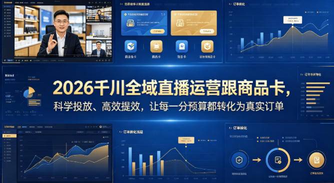 2026千川全域直播运营跟商品卡，科学投放、高效提效，让每一分预算都转化为真实订单-云推网创项目库