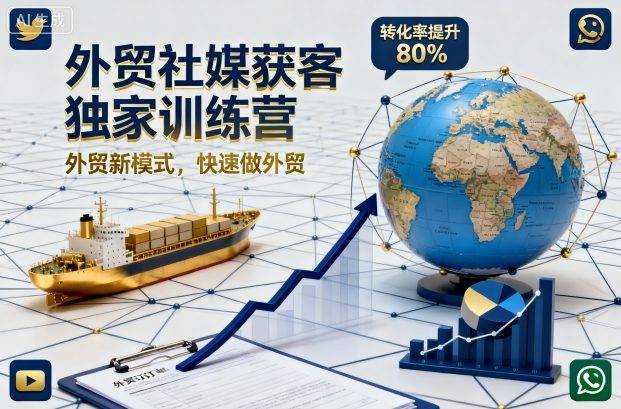外贸社媒获客独家训练营,外贸新模式,快速做外贸(更新26年3月)-云推网创项目库