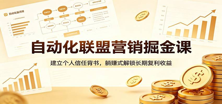 自动化联盟营销掘金课：建立个人信任背书，躺赚式解锁长期复利收益-云推网创项目库