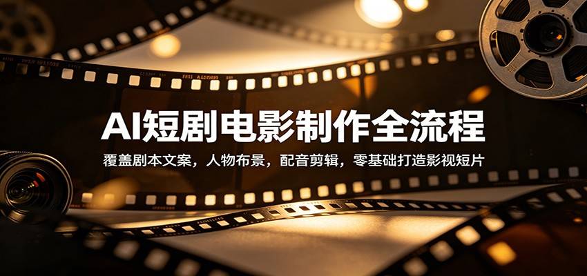 AI短剧电影制作全流程：覆盖剧本文案，人物布景，配音剪辑，零基础打造影视短片-云推网创项目库