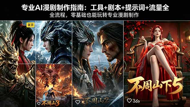 专业AI漫剧制作指南：工具+剧本+提示词+流量全流程，零基础也能玩转专业漫剧制作-云推网创项目库