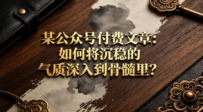 某公众号付费文章：如何将沉稳的气质深入到骨髓里？-云推网创项目库