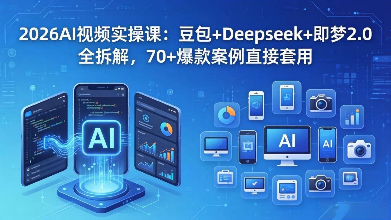2026AI视频实操课：豆包+Deepseek+即梦2.0全拆解，70+爆款案例直接套用-云推网创项目库