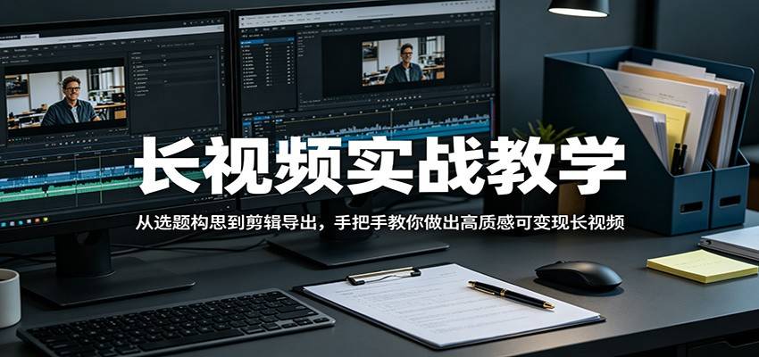 长视频实战教学，从选题构思到剪辑导出，手把手教你做出高质感可变现长视频-云推网创项目库