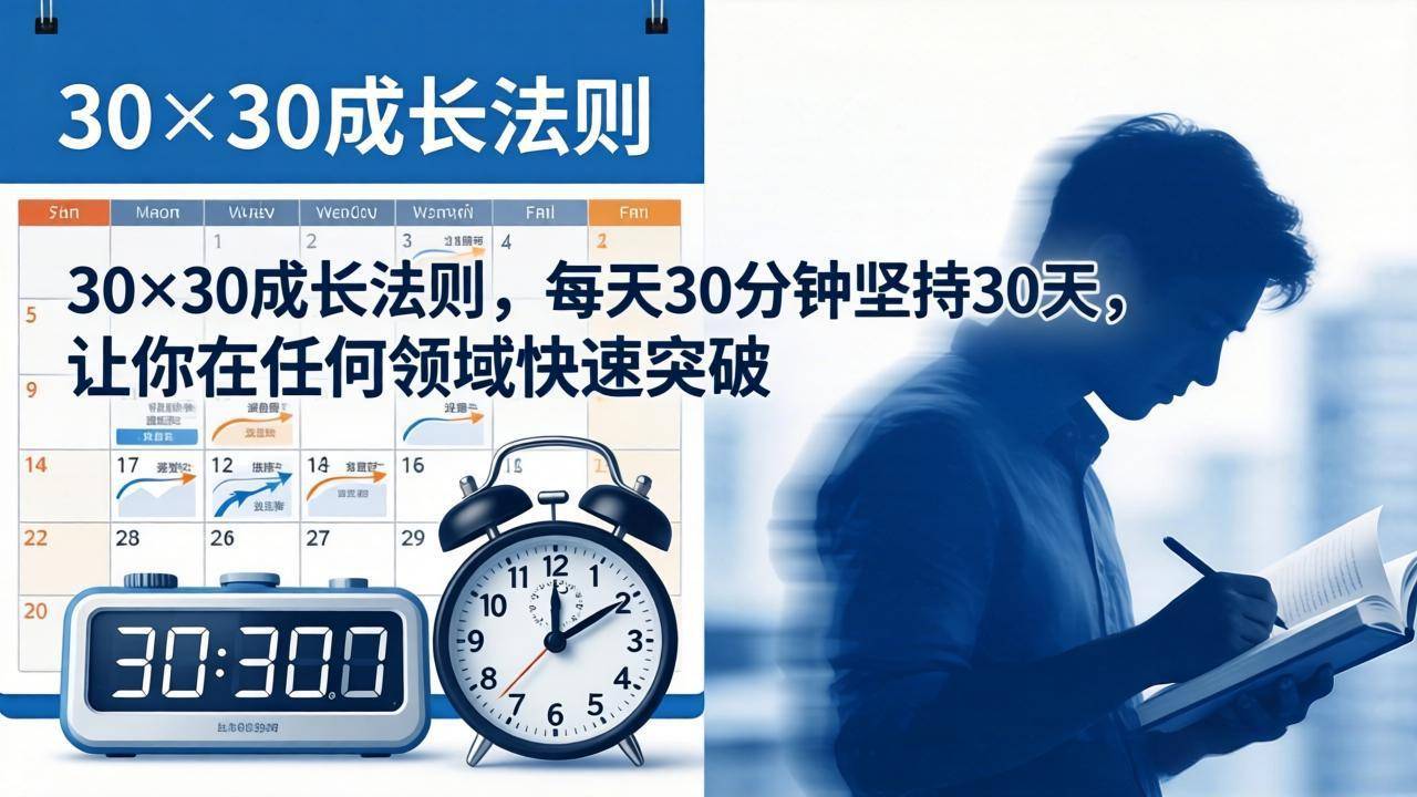 付费文章：30×30成长法则，每天30分钟坚持30天，让你在任何领域快速突破-云推网创项目库