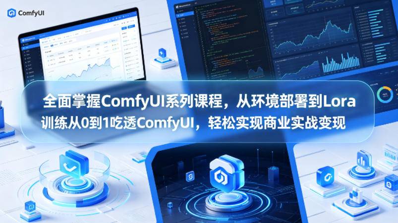 全面掌握ComfyUI系列课程，从环境部署到Lora训练从0到1吃透ComfyUI，轻松实现商业实战变现-云推网创项目库