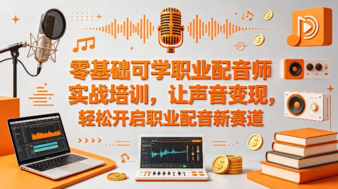 零基础可学职业配音师实战培训，让声音变现，轻松开启职业配音新赛道-云推网创项目库