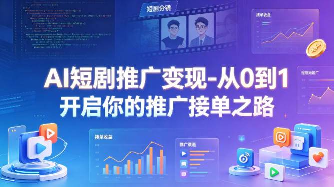 AI短剧推广变现-从0到1开启你的推广接单之路-云推网创项目库