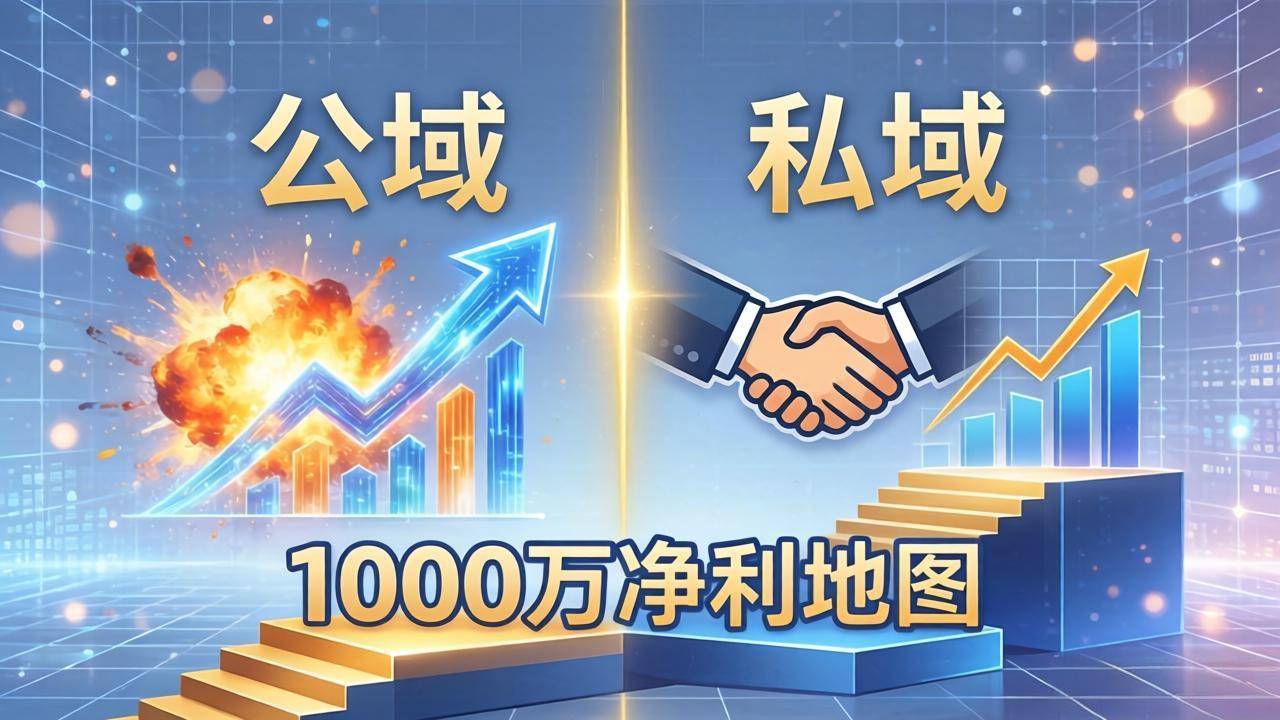 公域玩命出爆款，私域悄悄做成交：这套AI内训课，2026给你打通1000万净利的地图-云推网创项目库