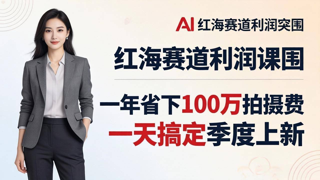 服装老板AI模特图课:一年省下100万拍摄费,一天搞定季度上新,红海赛道利润突围-云推网创项目库