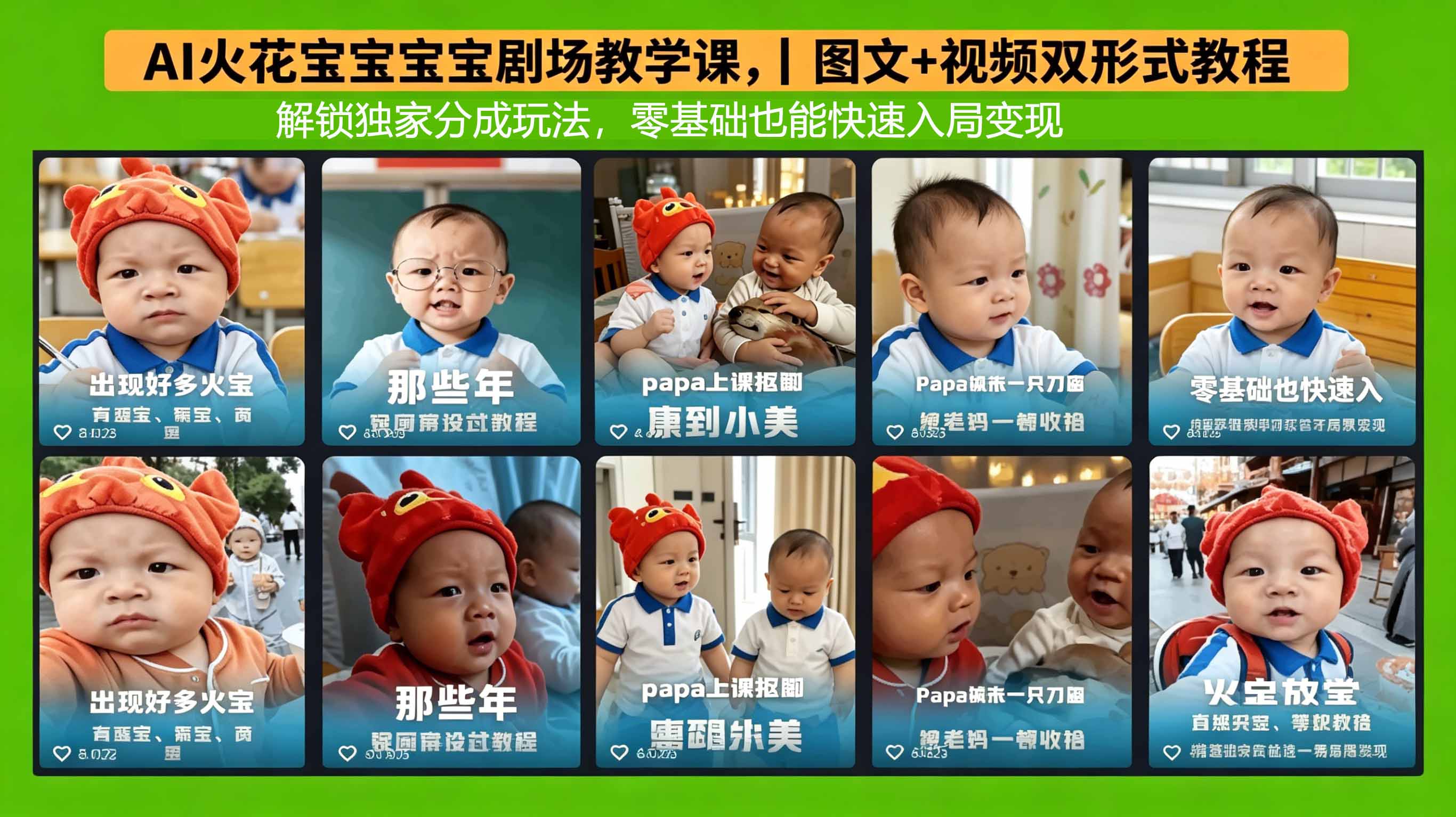 AI火花宝宝宝宝剧场教学课，图文+视频双形式教程，解锁独家分成玩法，零基础也能快速入局变现-云推网创项目库