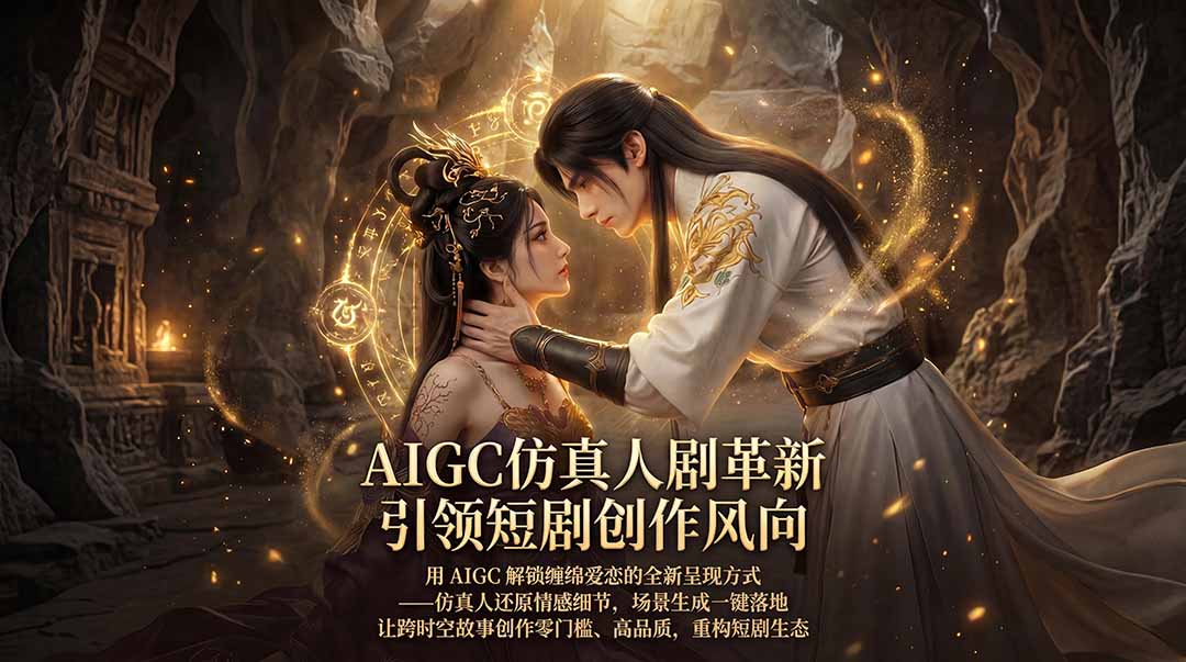 AIGC 仿真人短剧创作革新，解锁仙侠爱恋全新呈现，一键出高质场景，零门槛打造爆款剧集-云推网创项目库