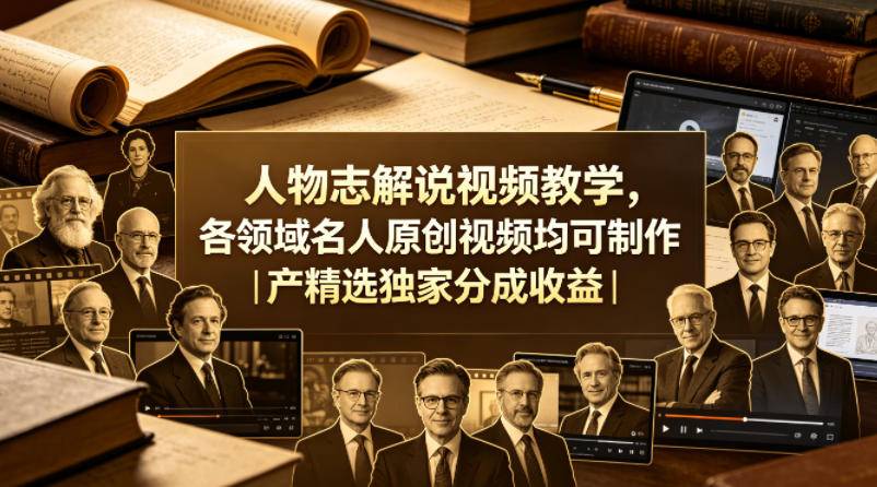 人物志解说视频教学，各领域名人原创视频均可制作丨精选独家分成收益(更新0430)-云推网创项目库